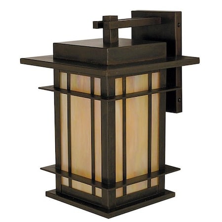 Arroyo Craftsman 11" Oak Park Wall Mount, Bronze, Frosted Glass OPB-11F-BZ